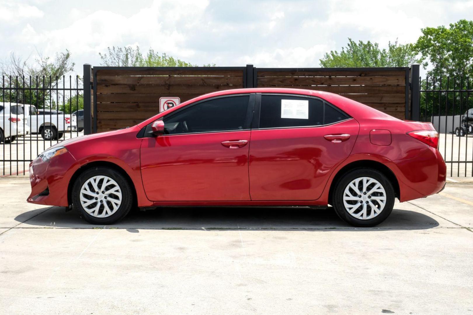 2018 red Toyota Corolla LE CVT (5YFBURHE8JP) with an 1.8L L4 DOHC 16V engine, Continuously Variable Transmission transmission, located at 2401 E Main St., Grand Prairie, TX, 75050, (972) 262-4440, 32.748981, -96.969643 - Photo#14