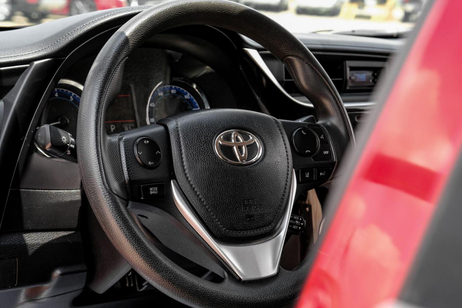 2018 red Toyota Corolla LE CVT (5YFBURHE8JP) with an 1.8L L4 DOHC 16V engine, Continuously Variable Transmission transmission, located at 2401 E Main St., Grand Prairie, TX, 75050, (972) 262-4440, 32.748981, -96.969643 - Photo#18