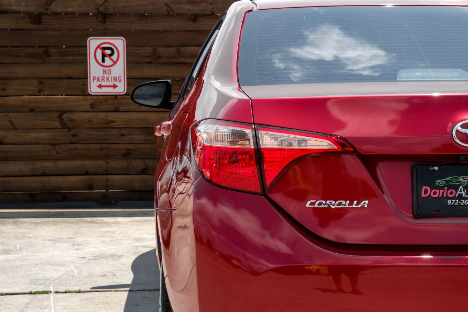 2018 red Toyota Corolla LE CVT (5YFBURHE8JP) with an 1.8L L4 DOHC 16V engine, Continuously Variable Transmission transmission, located at 2401 E Main St., Grand Prairie, TX, 75050, (972) 262-4440, 32.748981, -96.969643 - Photo#41