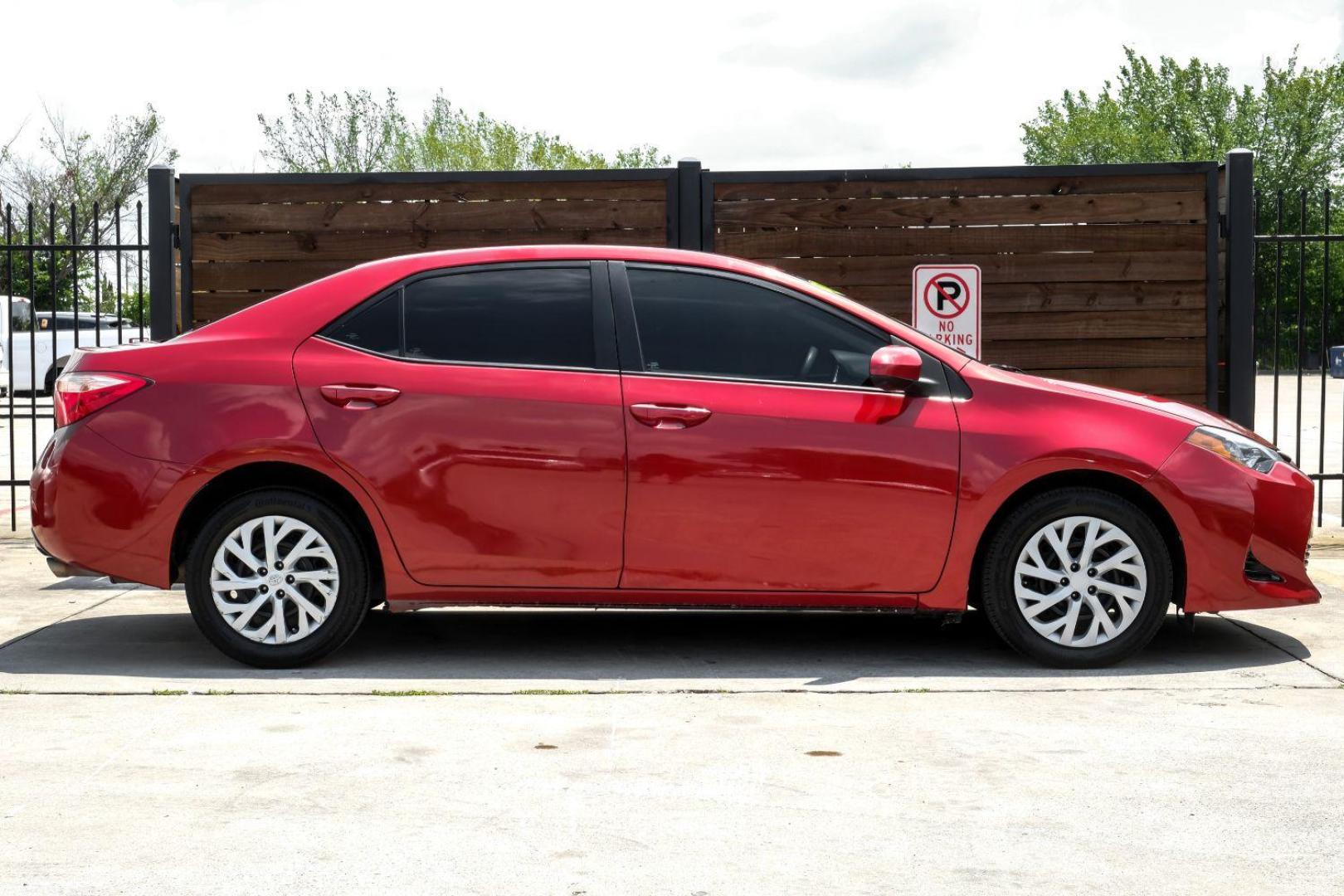 2018 red Toyota Corolla LE CVT (5YFBURHE8JP) with an 1.8L L4 DOHC 16V engine, Continuously Variable Transmission transmission, located at 2401 E Main St., Grand Prairie, TX, 75050, (972) 262-4440, 32.748981, -96.969643 - Photo#8