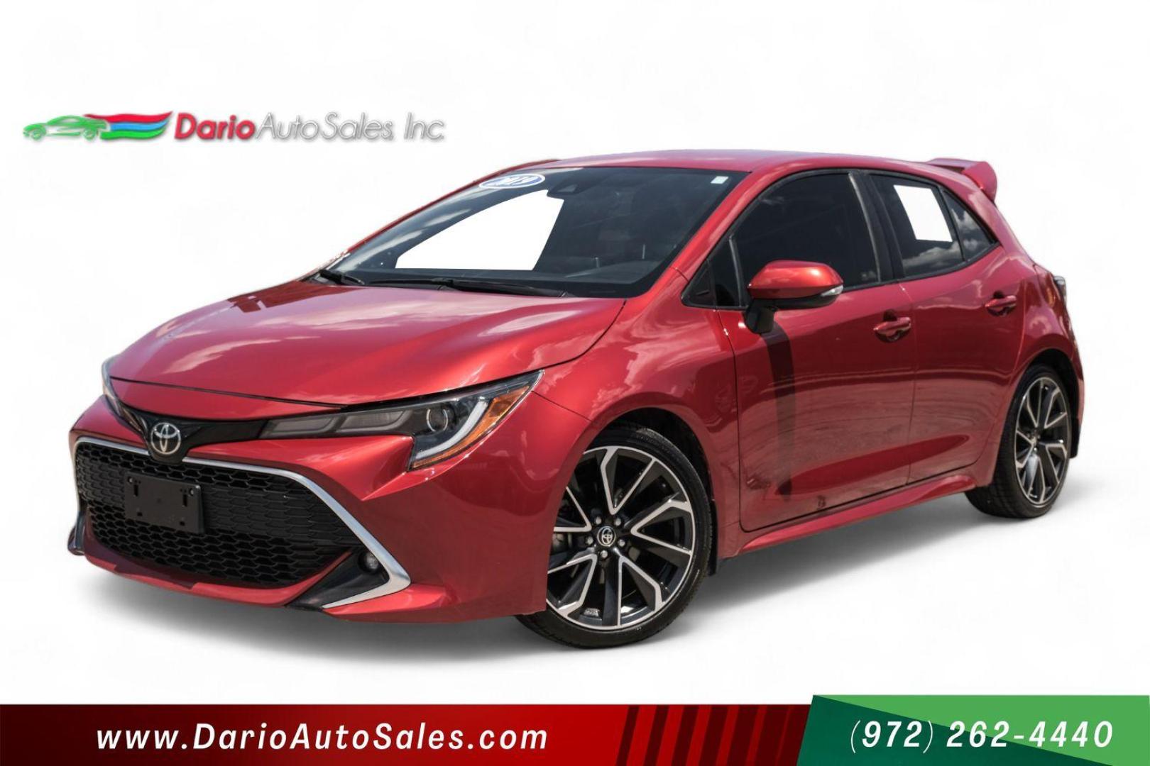 2019 RED Toyota Corolla XSE CVT (JTNK4RBE1K3) with an 1.8L L4 DOHC 16V engine, Continuously Variable Transmission transmission, located at 2401 E Main St., Grand Prairie, TX, 75050, (972) 262-4440, 32.748981, -96.969643 - Photo#0