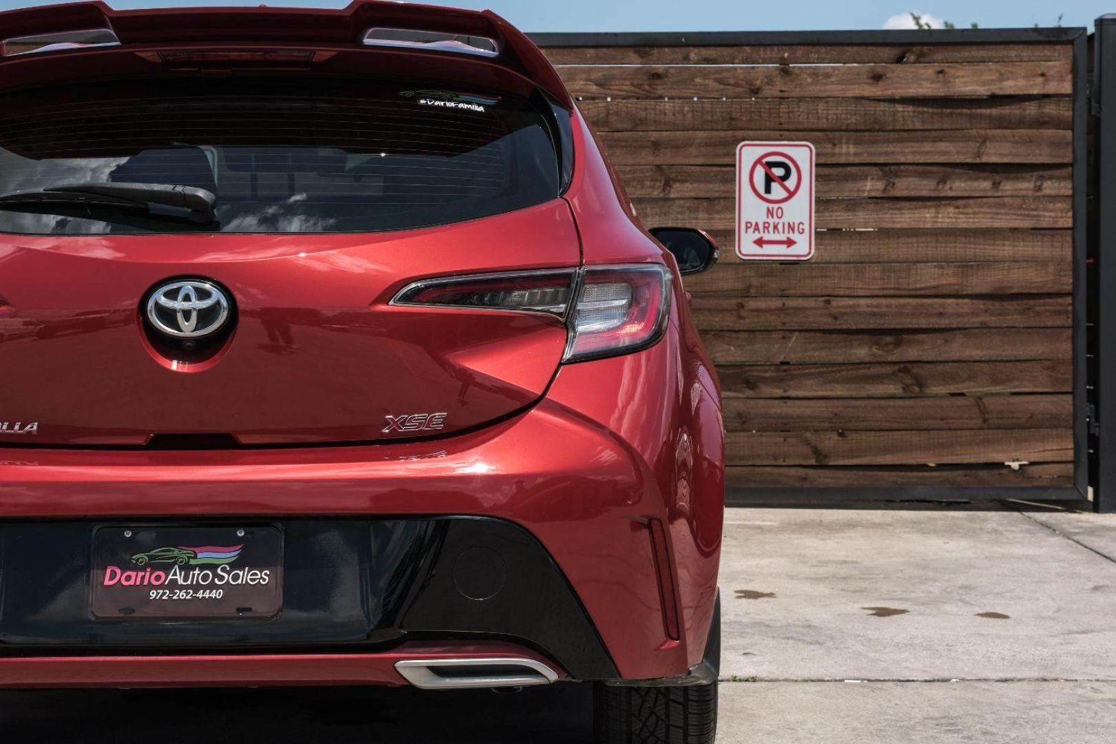 2019 RED Toyota Corolla XSE CVT (JTNK4RBE1K3) with an 1.8L L4 DOHC 16V engine, Continuously Variable Transmission transmission, located at 2401 E Main St., Grand Prairie, TX, 75050, (972) 262-4440, 32.748981, -96.969643 - Photo#55