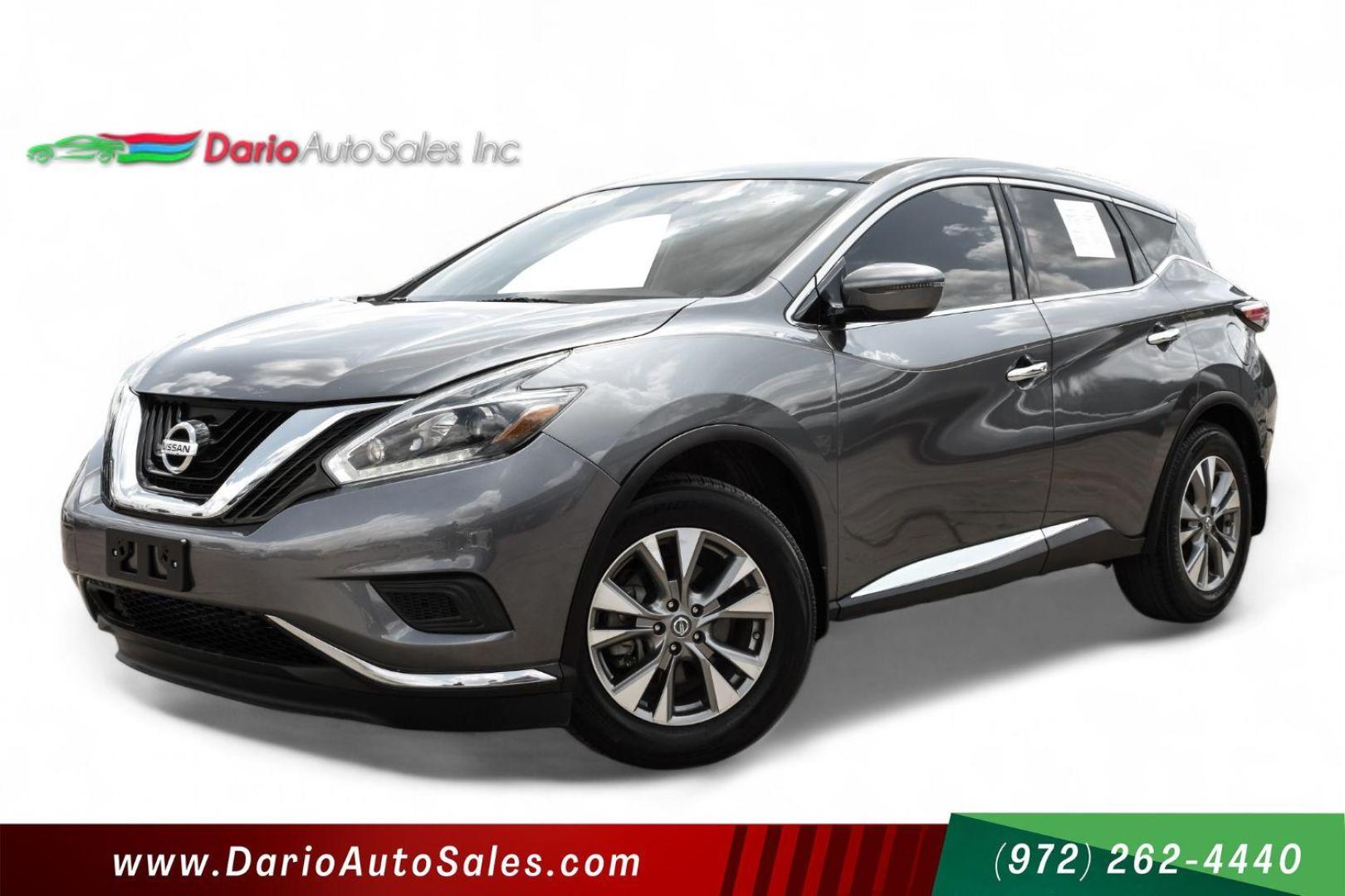 2018 GRAY Nissan Murano S (5N1AZ2MG0JN) with an 3.5L V6 DOHC 24V engine, Continuously Variable Transmission transmission, located at 2401 E Main St., Grand Prairie, TX, 75050, (972) 262-4440, 32.748981, -96.969643 - Photo#0