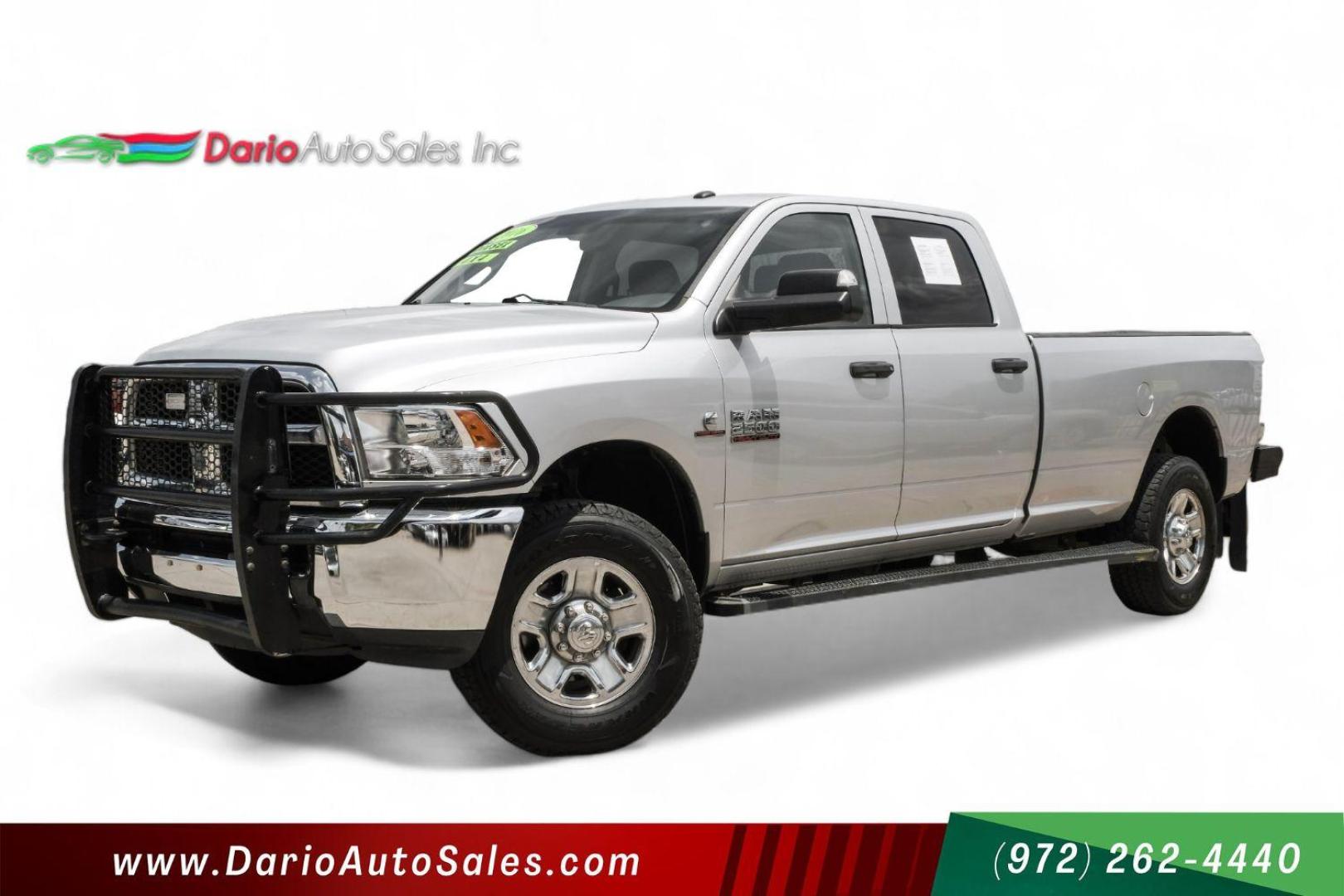 2016 SILVER RAM 2500 Tradesman Crew Cab LWB 4WD (3C6UR5HL7GG) with an 6.7L L6 OHV 24V TURBO DIESEL engine, 6-Speed Automatic transmission, located at 2401 E Main St., Grand Prairie, TX, 75050, (972) 262-4440, 32.748981, -96.969643 - Photo#0