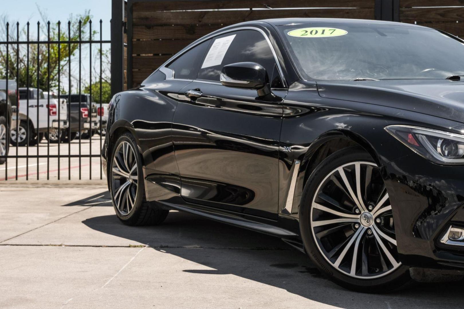 2017 BLACK Infiniti Q60 3.0t Premium (JN1EV7EK6HM) with an 3.0L V6 DOHC 24V TURBO engine, 7-Speed Automatic transmission, located at 2401 E Main St., Grand Prairie, TX, 75050, (972) 262-4440, 32.748981, -96.969643 - Photo#9