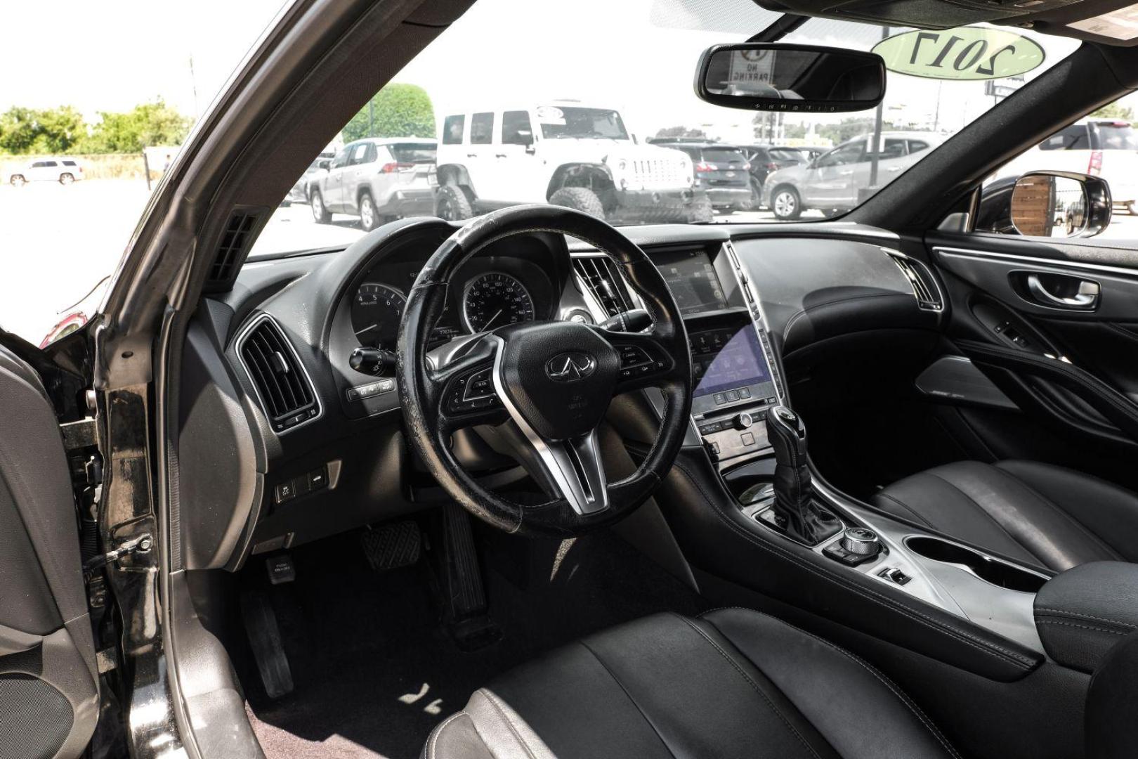 2017 BLACK Infiniti Q60 3.0t Premium (JN1EV7EK6HM) with an 3.0L V6 DOHC 24V TURBO engine, 7-Speed Automatic transmission, located at 2401 E Main St., Grand Prairie, TX, 75050, (972) 262-4440, 32.748981, -96.969643 - Photo#3