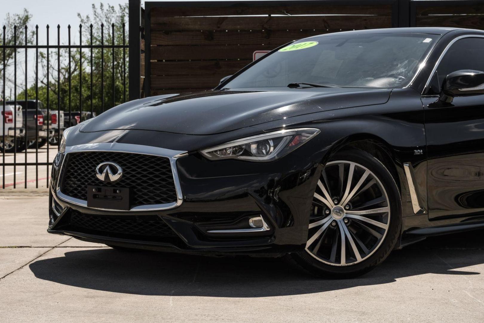 2017 BLACK Infiniti Q60 3.0t Premium (JN1EV7EK6HM) with an 3.0L V6 DOHC 24V TURBO engine, 7-Speed Automatic transmission, located at 2401 E Main St., Grand Prairie, TX, 75050, (972) 262-4440, 32.748981, -96.969643 - Photo#5