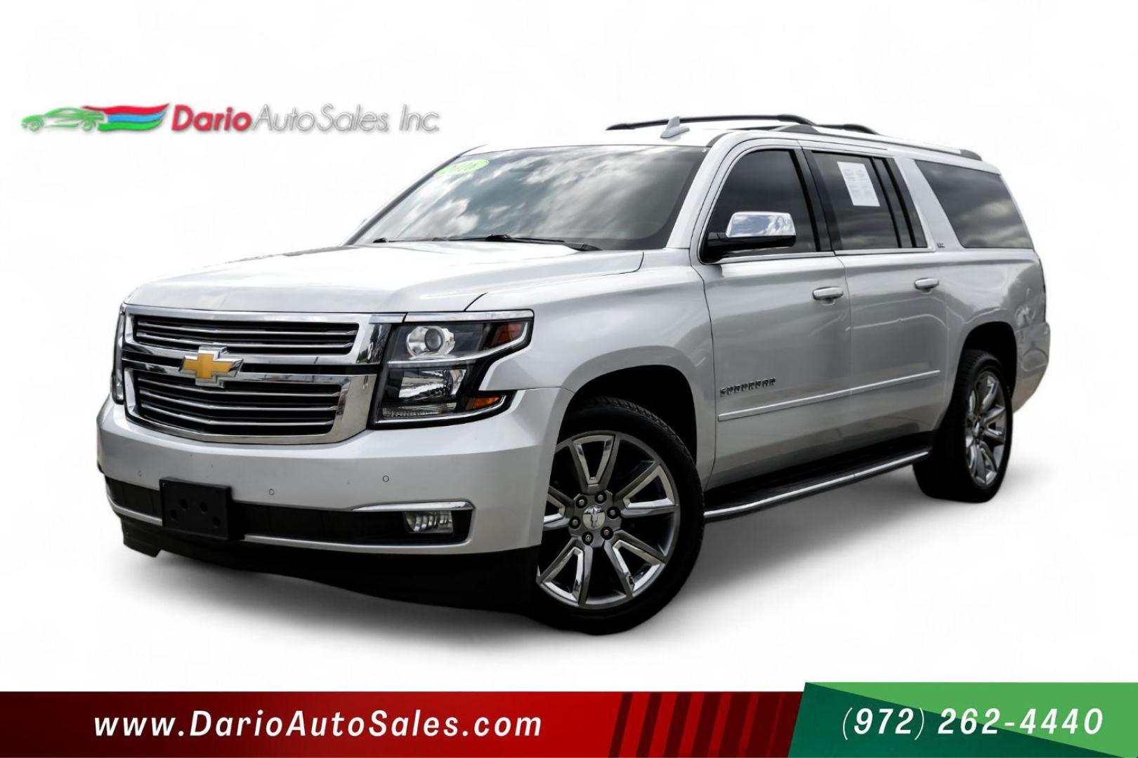 2016 SILVER Chevrolet Suburban LTZ 2WD (1GNSCJKC0GR) with an 5.3L V8 OHV 16V engine, 6-Speed Automatic transmission, located at 2401 E Main St., Grand Prairie, TX, 75050, (972) 262-4440, 32.748981, -96.969643 - Photo#0