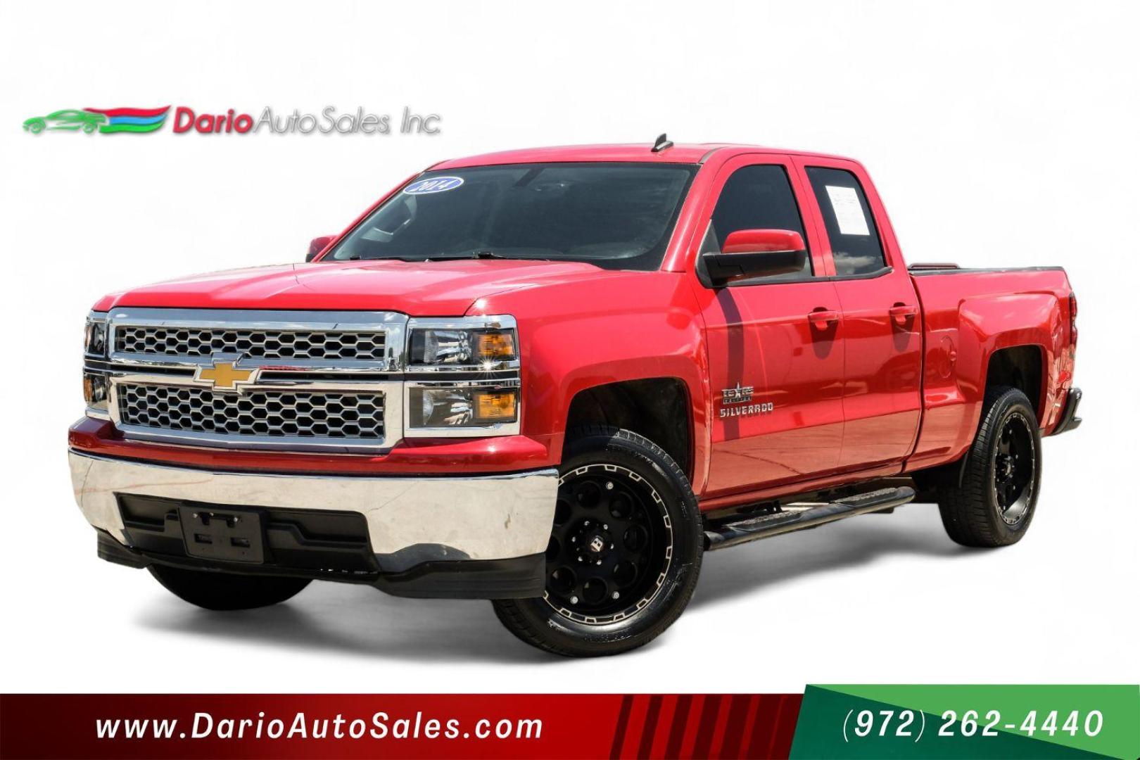 2014 Red Chevrolet Silverado 1500 1LT Double Cab 2WD (1GCRCREC4EZ) with an 5.3L V8 OHV 16V engine, 6-Speed Automatic transmission, located at 2401 E Main St., Grand Prairie, TX, 75050, (972) 262-4440, 32.748981, -96.969643 - Photo#0