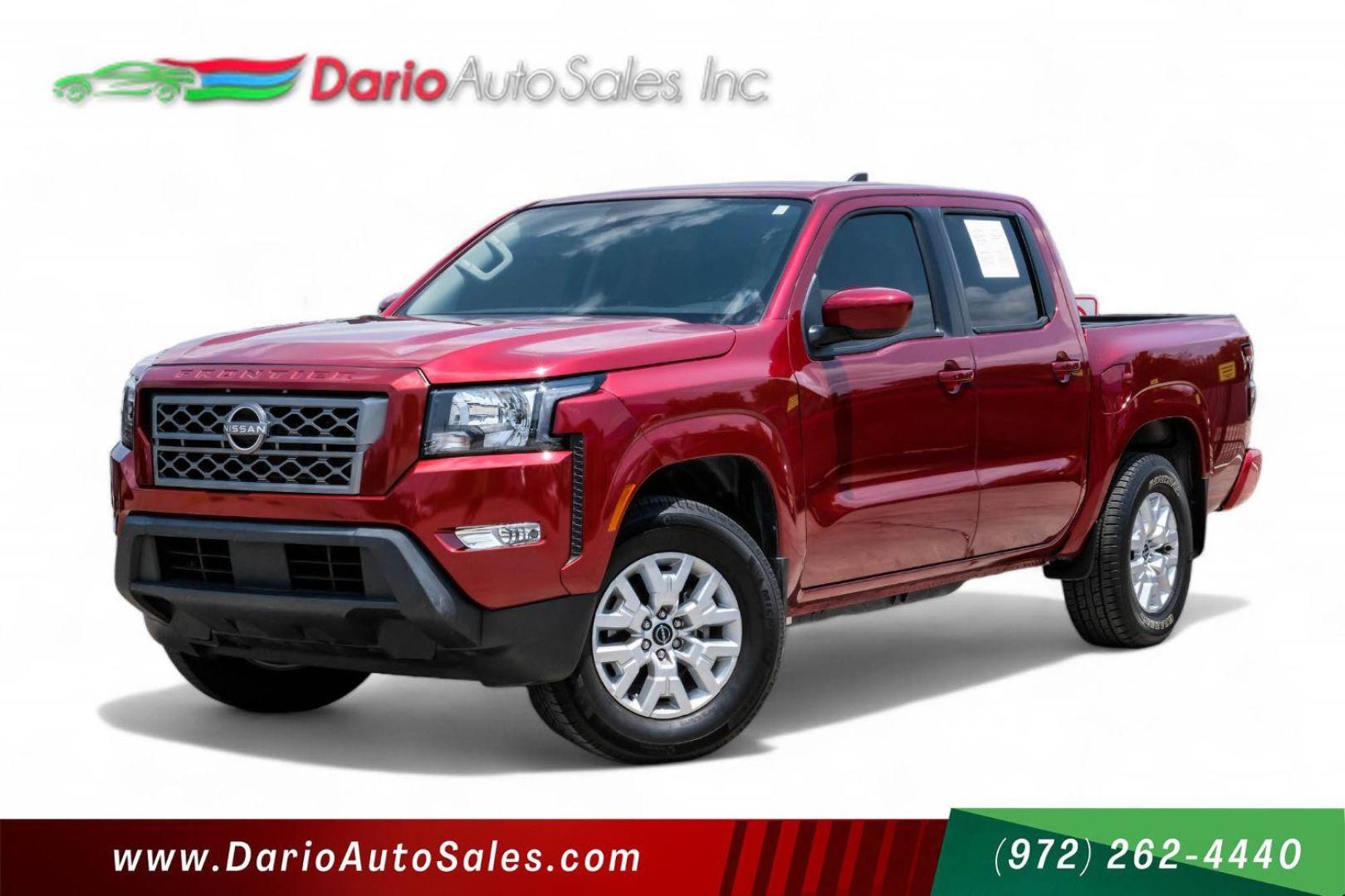 2023 red Nissan Frontier SV Crew Cab 2WD (1N6ED1EJ0PN) with an 3.8L V6 DOHC 24V engine, 9-Speed Automatic transmission, located at 2401 E Main St., Grand Prairie, TX, 75050, (972) 262-4440, 32.748981, -96.969643 - Photo#0