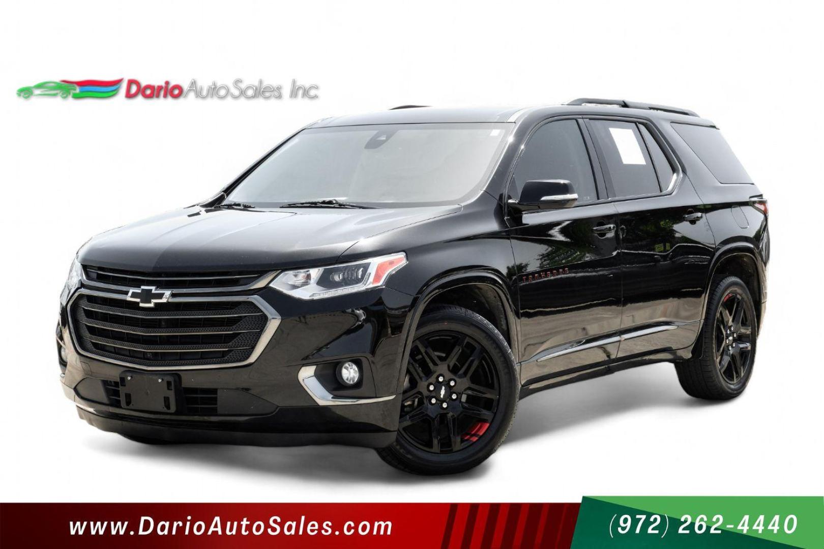 2019 Black Chevrolet Traverse Premier FWD (1GNERKKW0KJ) with an 3.6L V6 DOHC 24V engine, 9-Speed Automatic transmission, located at 2401 E Main St., Grand Prairie, TX, 75050, (972) 262-4440, 32.748981, -96.969643 - Photo#0