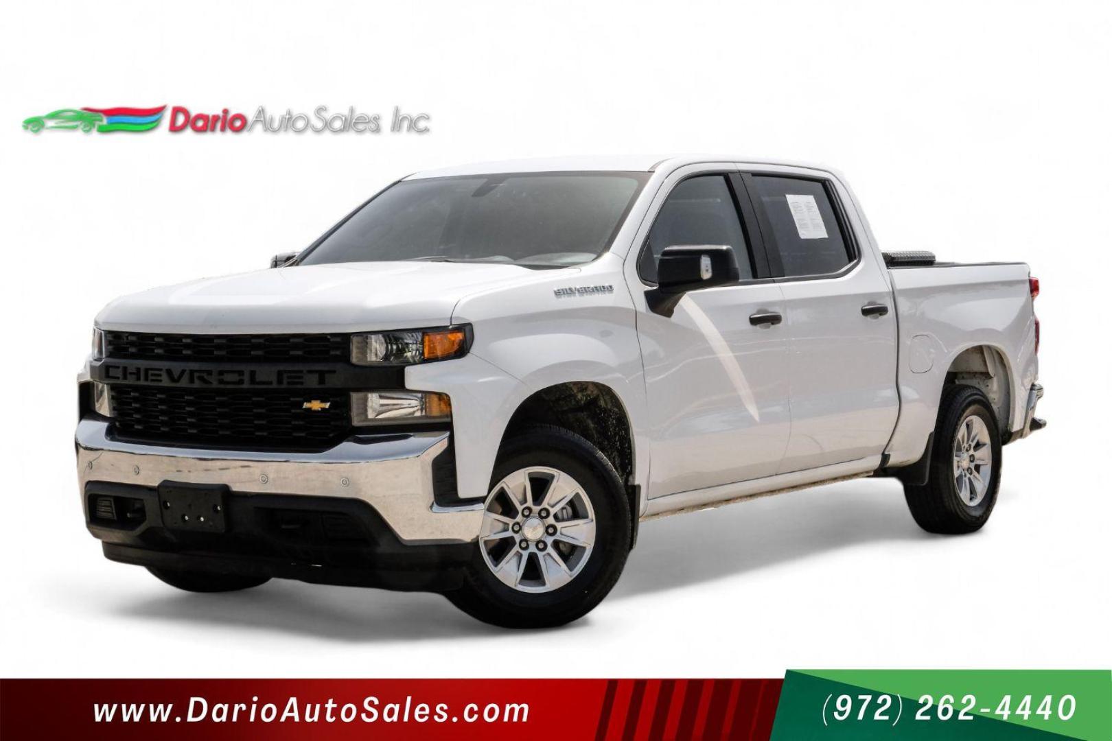 2020 white Chevrolet Silverado 1500 Work Truck Crew Cab Short Box 2WD (3GCPWAEF8LG) with an 5.3L V8 OHV 16V engine, 6-Speed Automatic transmission, located at 2401 E Main St., Grand Prairie, TX, 75050, (972) 262-4440, 32.748981, -96.969643 - Photo#0