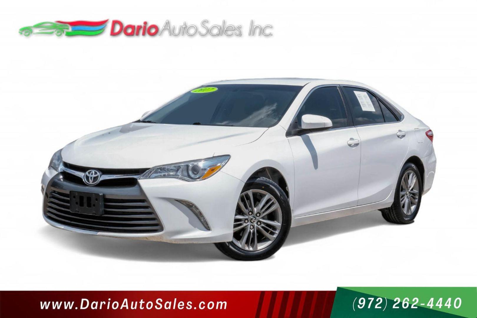 2017 white Toyota Camry LE (4T1BF1FKXHU) with an 2.5L L4 DOHC 16V engine, 6-Speed Automatic transmission, located at 2401 E Main St., Grand Prairie, TX, 75050, (972) 262-4440, 32.748981, -96.969643 - Photo#0