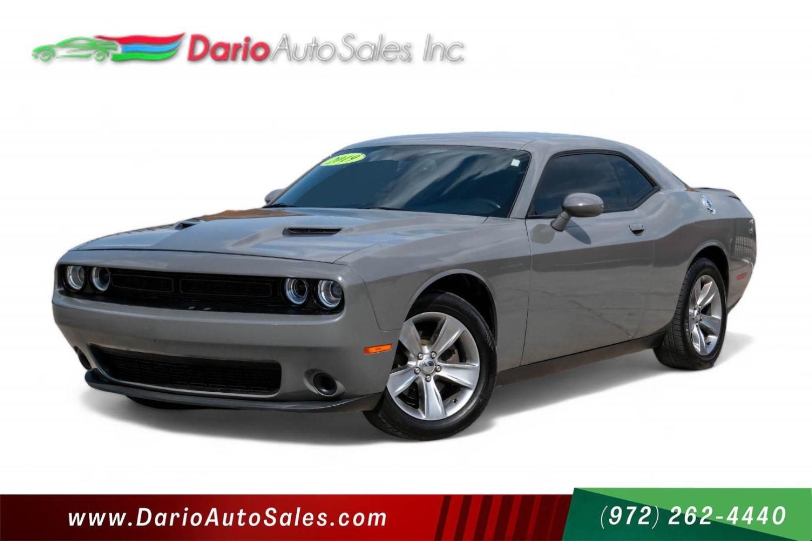 2019 gray Dodge Challenger SXT (2C3CDZAG2KH) with an 3.6L V6 DOHC 24V engine, 8-Speed Automatic transmission, located at 2401 E Main St., Grand Prairie, TX, 75050, (972) 262-4440, 32.748981, -96.969643 - Photo#0