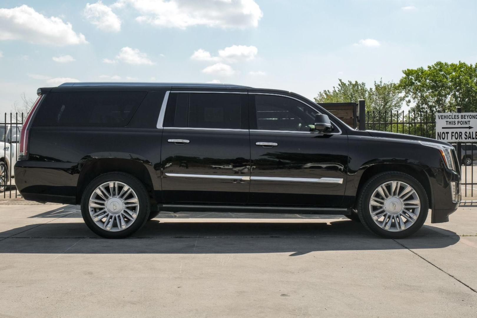 2017 Black Cadillac Escalade ESV 2WD Platinum (1GYS3KKJ7HR) with an 6.2L V8 OHV 16V FFV engine, 8-Speed Automatic transmission, located at 2401 E Main St., Grand Prairie, TX, 75050, (972) 262-4440, 32.748981, -96.969643 - Photo#9