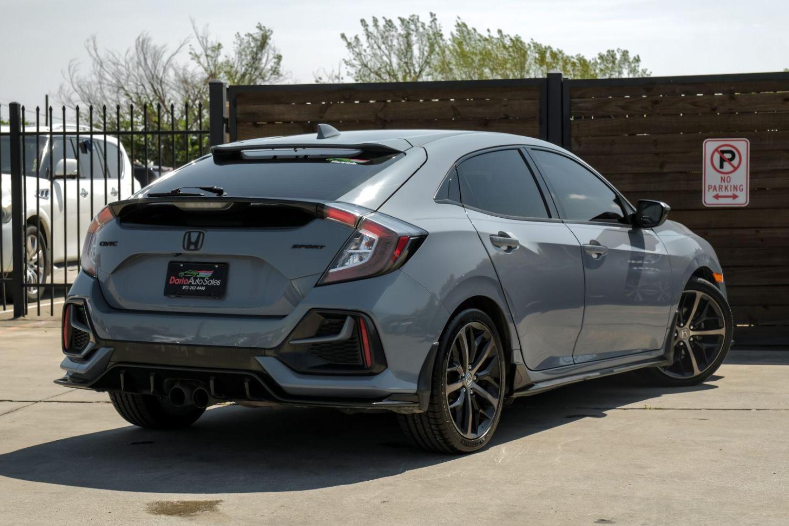 2020 gray Honda Civic Sport Hatchback CVT (SHHFK7H42LU) with an 2.0L L4 DOHC 16V TURBO engine, Continuously Variable Transmission transmission, located at 2401 E Main St., Grand Prairie, TX, 75050, (972) 262-4440, 32.748981, -96.969643 - Photo#9