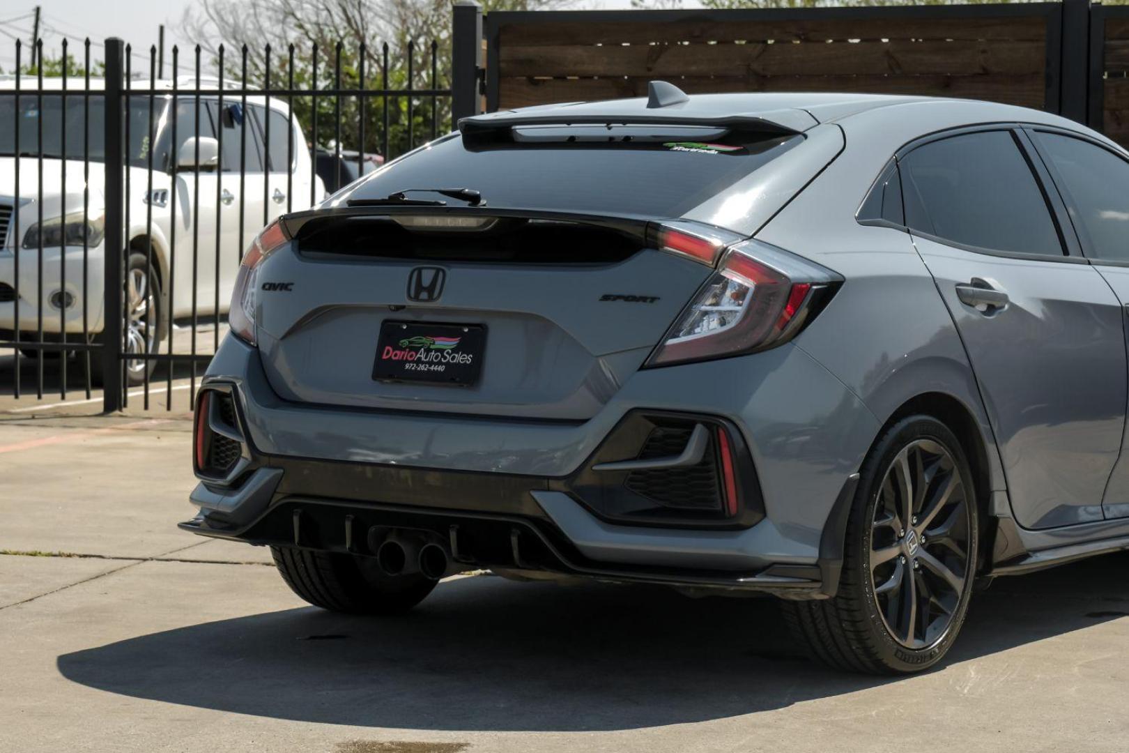 2020 gray Honda Civic Sport Hatchback CVT (SHHFK7H42LU) with an 2.0L L4 DOHC 16V TURBO engine, Continuously Variable Transmission transmission, located at 2401 E Main St., Grand Prairie, TX, 75050, (972) 262-4440, 32.748981, -96.969643 - Photo#10