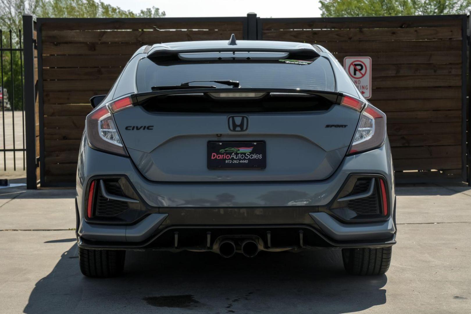 2020 gray Honda Civic Sport Hatchback CVT (SHHFK7H42LU) with an 2.0L L4 DOHC 16V TURBO engine, Continuously Variable Transmission transmission, located at 2401 E Main St., Grand Prairie, TX, 75050, (972) 262-4440, 32.748981, -96.969643 - Photo#12