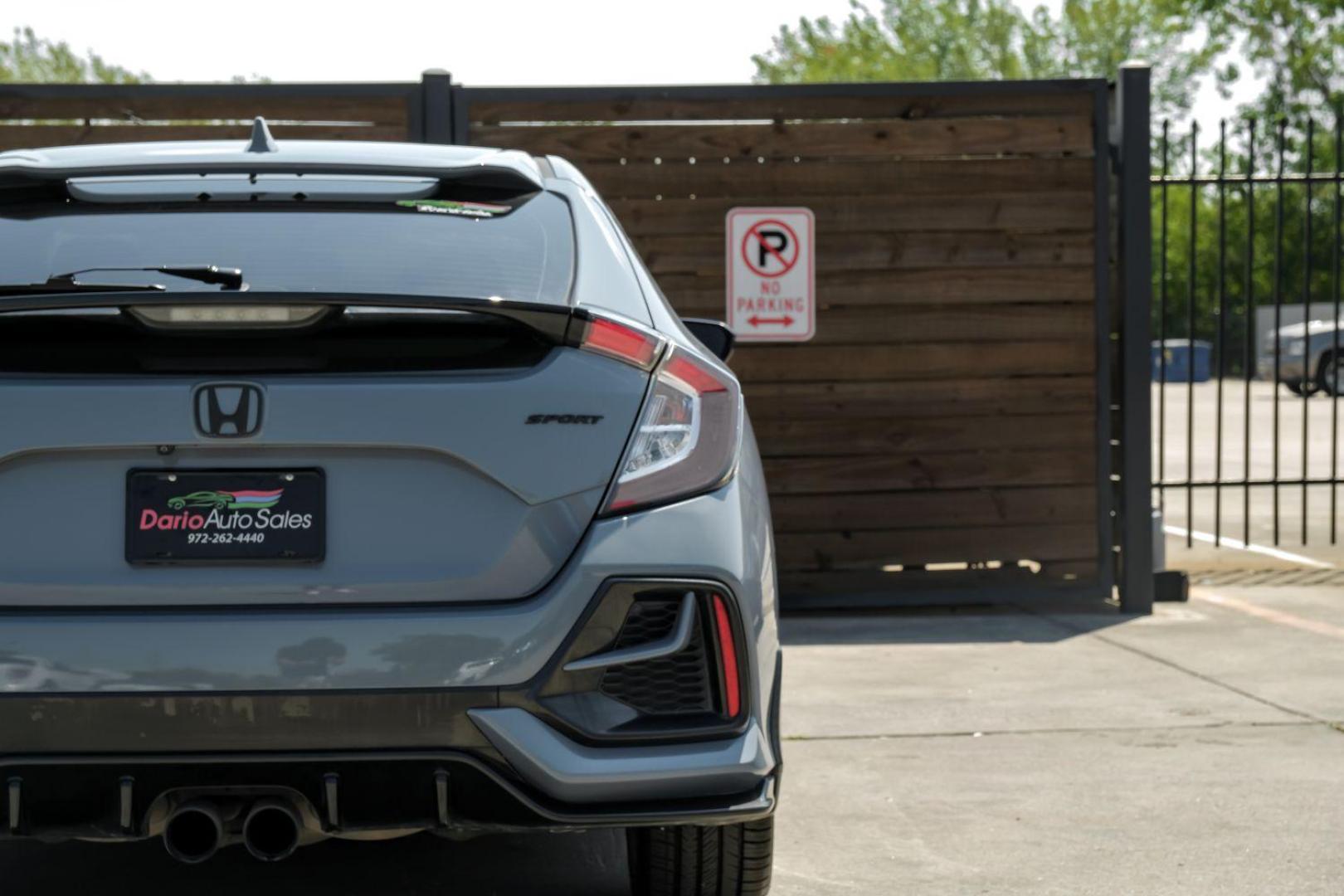 2020 gray Honda Civic Sport Hatchback CVT (SHHFK7H42LU) with an 2.0L L4 DOHC 16V TURBO engine, Continuously Variable Transmission transmission, located at 2401 E Main St., Grand Prairie, TX, 75050, (972) 262-4440, 32.748981, -96.969643 - Photo#52