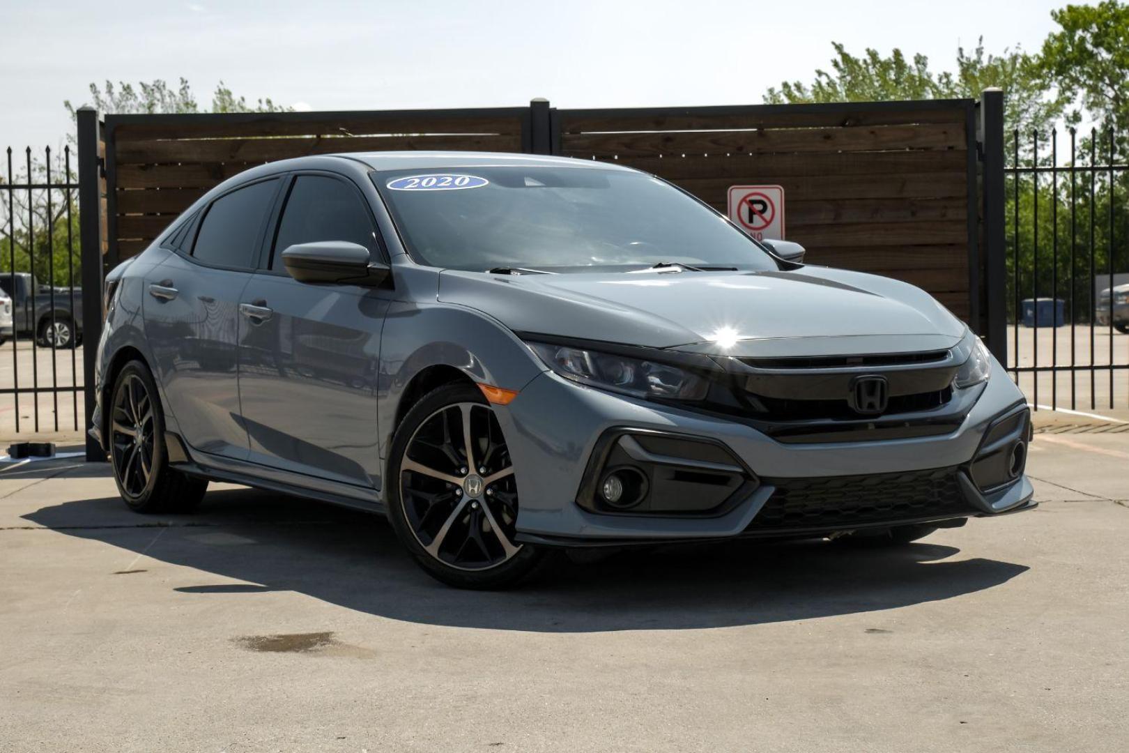 2020 gray Honda Civic Sport Hatchback CVT (SHHFK7H42LU) with an 2.0L L4 DOHC 16V TURBO engine, Continuously Variable Transmission transmission, located at 2401 E Main St., Grand Prairie, TX, 75050, (972) 262-4440, 32.748981, -96.969643 - Photo#7