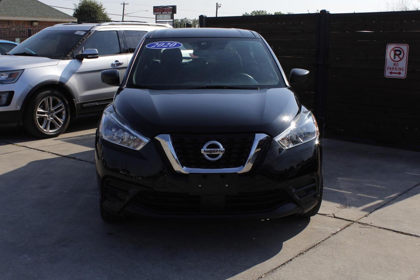 2020 BLACK Nissan Kicks S (3N1CP5BV9LL) with an 1.6L L4 engine, Continuously Variable Transmission transmission, located at 2401 E Main St., Grand Prairie, TX, 75050, (972) 262-4440, 32.748981, -96.969643 - Photo#1