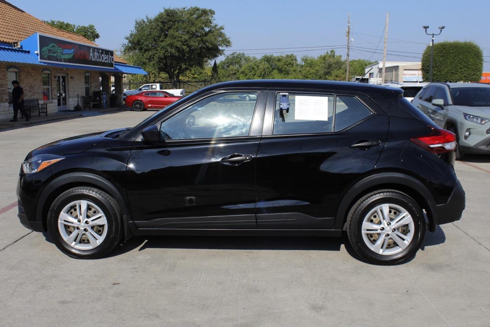 2020 BLACK Nissan Kicks S (3N1CP5BV9LL) with an 1.6L L4 engine, Continuously Variable Transmission transmission, located at 2401 E Main St., Grand Prairie, TX, 75050, (972) 262-4440, 32.748981, -96.969643 - Photo#2