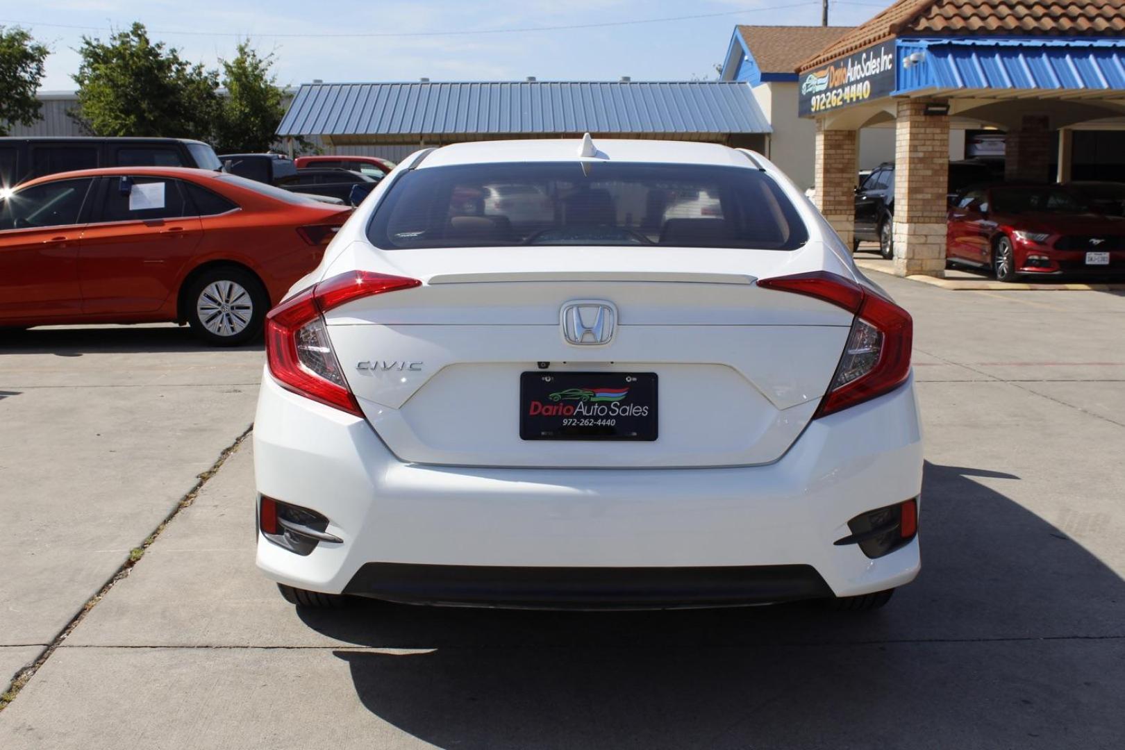 2016 WHITE Honda Civic EX-T Sedan CVT (19XFC1F33GE) with an 1.5L L4 DOHC 16V TURBO engine, Continuously Variable Transmission transmission, located at 2401 E Main St., Grand Prairie, TX, 75050, (972) 262-4440, 32.748981, -96.969643 - Photo#3