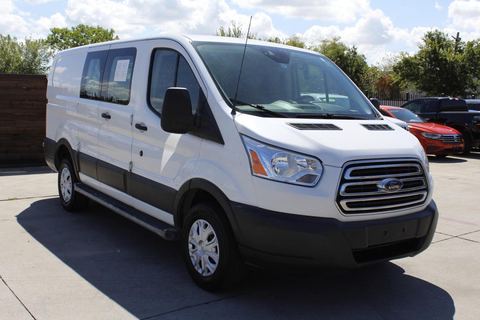 2018 WHITE Ford Transit 250 Van Low Roof 60/40 Pass.130-in. WB (1FTYR1ZM6JK) with an 3.7L V6 DOHC 24V engine, 6-Speed Automatic transmission, located at 2401 E Main St., Grand Prairie, TX, 75050, (972) 262-4440, 32.748981, -96.969643 - Photo#0