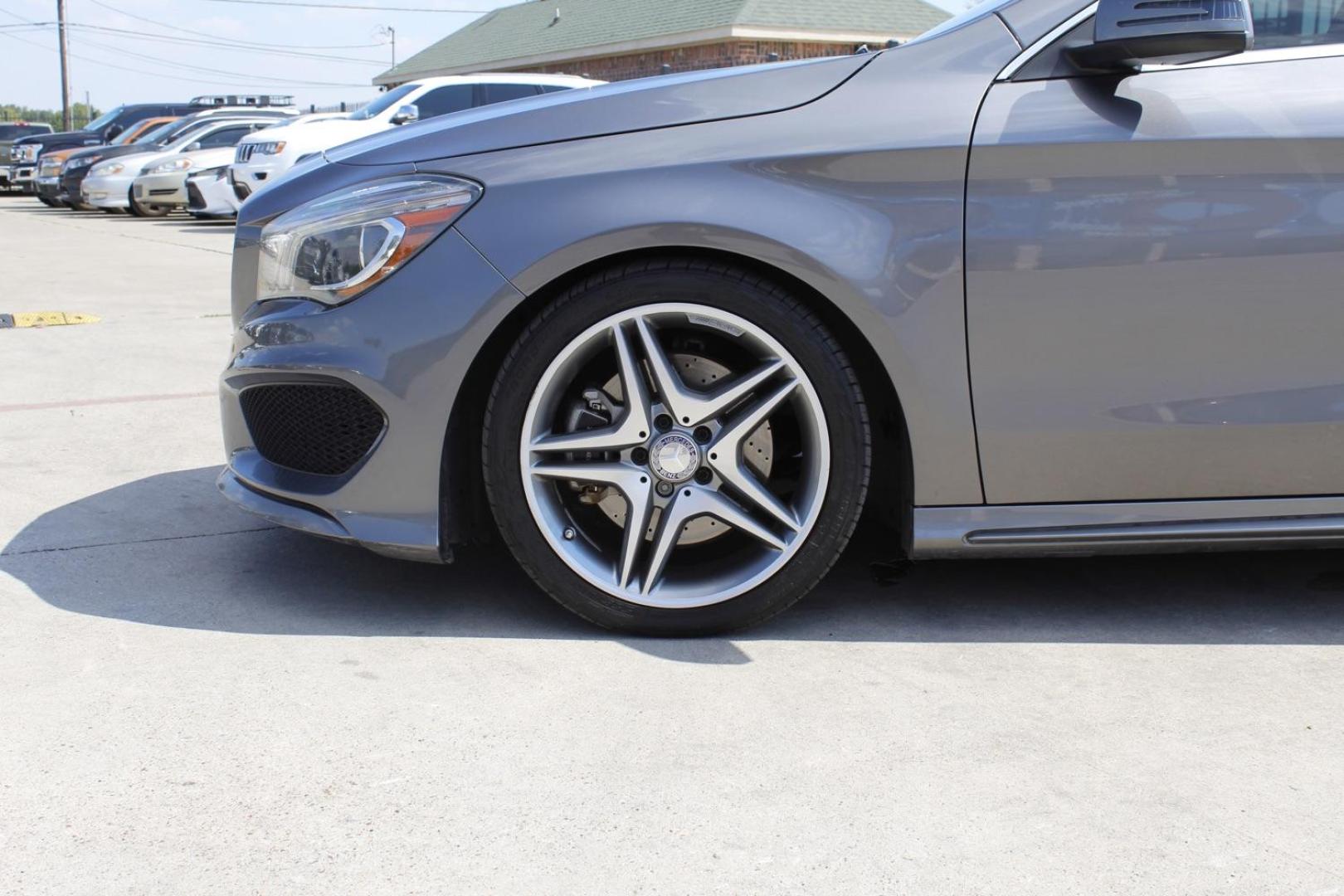 2015 gray Mercedes-Benz CLA-Class CLA250 (WDDSJ4EBXFN) with an 2.0L L4 DOHC 16V engine, 7-Speed Automatic transmission, located at 2401 E Main St., Grand Prairie, TX, 75050, (972) 262-4440, 32.748981, -96.969643 - Photo#12