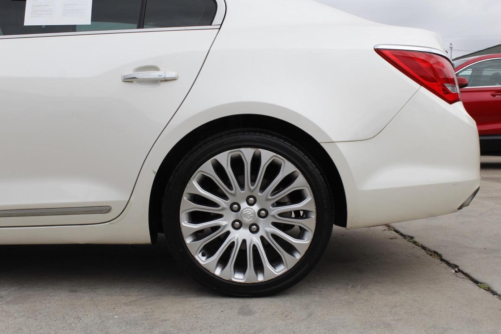 2014 WHITE Buick LaCrosse Premium Package 2, w/Leather (1G4GF5G35EF) with an 3.6L V6 DOHC 24V FFV engine, 6-Speed Automatic transmission, located at 2401 E Main St., Grand Prairie, TX, 75050, (972) 262-4440, 32.748981, -96.969643 - Photo#12