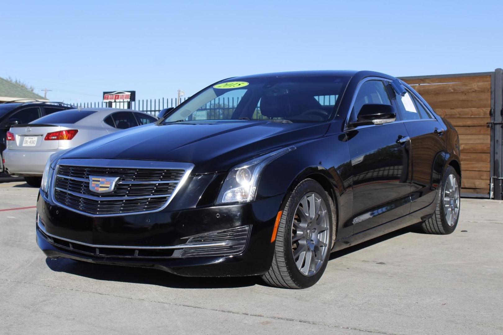 2015 BLACK Cadillac ATS 2.0L Turbo Luxury RWD (1G6AB5RX8F0) with an 2.0L L4 DOHC 16V TURBO engine, located at 2401 E Main St., Grand Prairie, TX, 75050, (972) 262-4440, 32.748981, -96.969643 - Photo#1