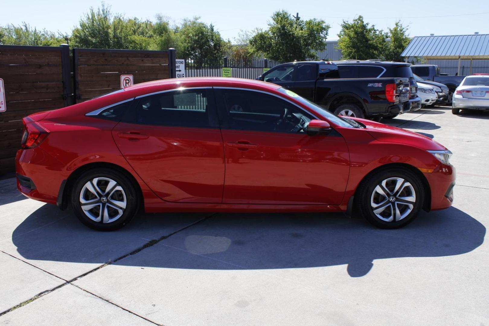 2016 RED Honda Civic LX Sedan CVT (2HGFC2F51GH) with an 2.0L L4 DOHC 16V engine, Continuously Variable Transmission transmission, located at 2401 E Main St., Grand Prairie, TX, 75050, (972) 262-4440, 32.748981, -96.969643 - Photo#3