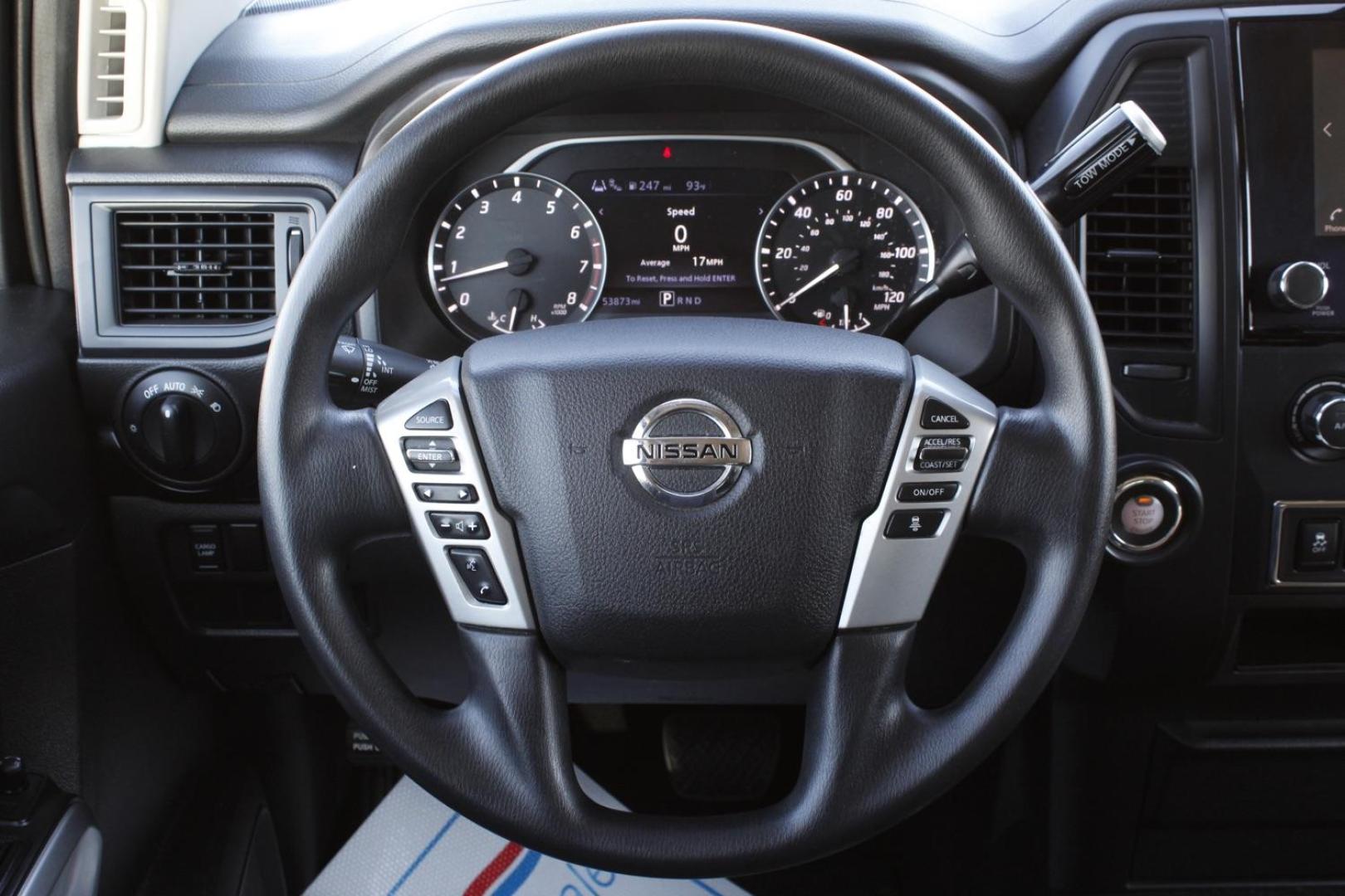 2022 BLACK Nissan Titan S Crew Cab 2WD (1N6AA1EE8NN) with an 5.6L V8 DOHC 32V engine, 9-Speed Automatic transmission, located at 2401 E Main St., Grand Prairie, TX, 75050, (972) 262-4440, 32.748981, -96.969643 - Photo#15