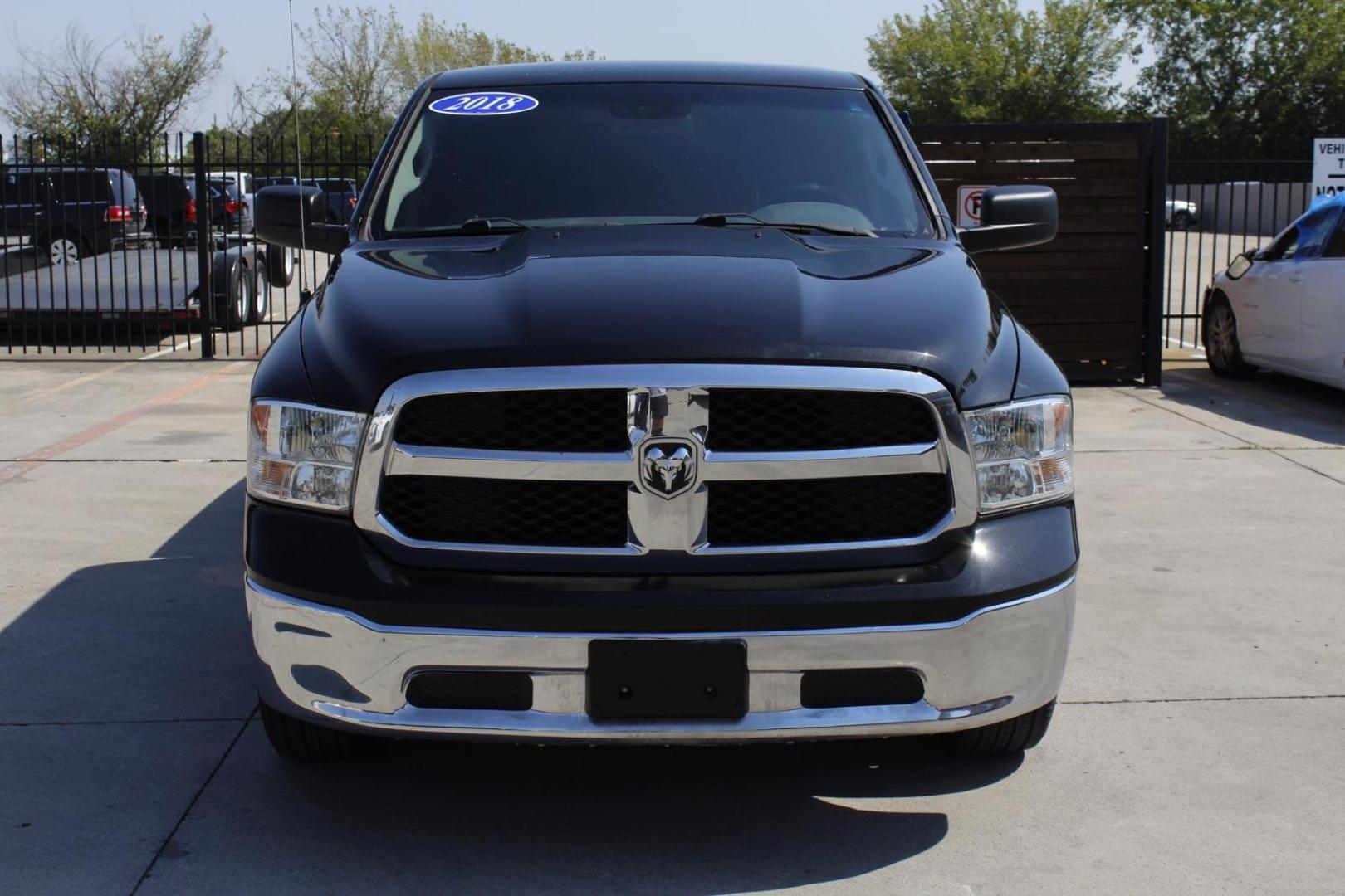 2018 black RAM 1500 Tradesman Quad Cab 2WD (1C6RR6FG7JS) with an 3.6L V6 DOHC 24V FFV engine, 8-Speed Automatic transmission, located at 2401 E Main St., Grand Prairie, TX, 75050, (972) 262-4440, 32.748981, -96.969643 - Photo#0