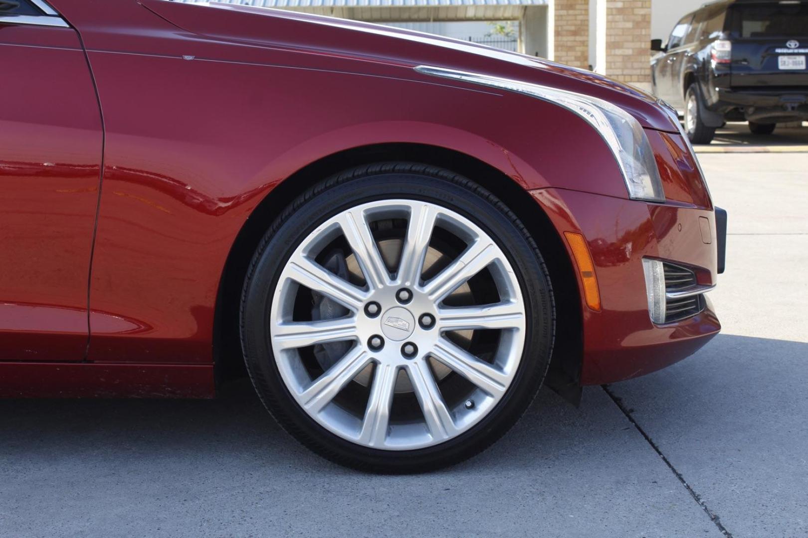 2017 Red Cadillac ATS Coupe 2.0L Luxury RWD (1G6AB1RX9H0) with an 2.0L L4 DOHC 16V TURBO engine, located at 2401 E Main St., Grand Prairie, TX, 75050, (972) 262-4440, 32.748981, -96.969643 - Photo#9