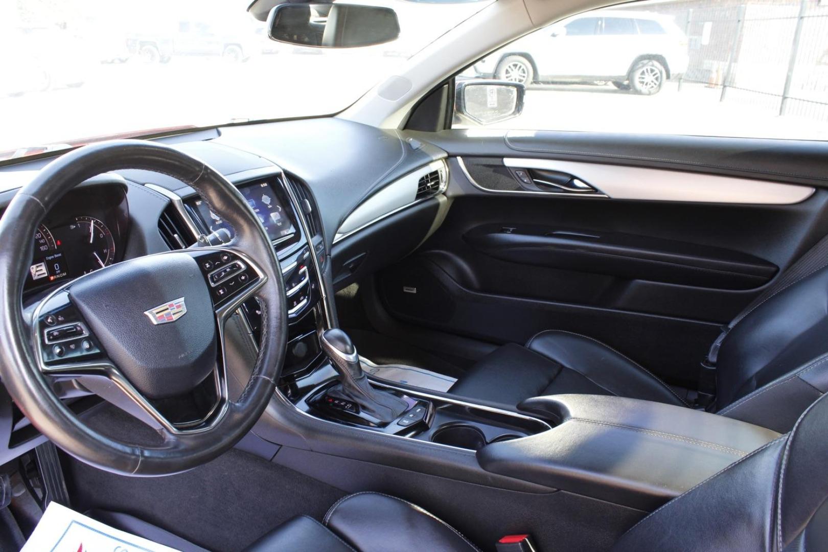 2017 Red Cadillac ATS Coupe 2.0L Luxury RWD (1G6AB1RX9H0) with an 2.0L L4 DOHC 16V TURBO engine, located at 2401 E Main St., Grand Prairie, TX, 75050, (972) 262-4440, 32.748981, -96.969643 - Photo#11