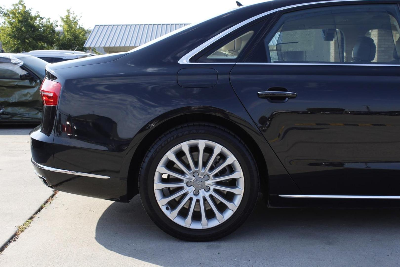 2015 Black Audi A8 L 4.0T quattro (WAU32AFD6FN) with an 4.0L V8 DOHC 32V engine, 8-Speed Automatic transmission, located at 2401 E Main St., Grand Prairie, TX, 75050, (972) 262-4440, 32.748981, -96.969643 - Photo#11