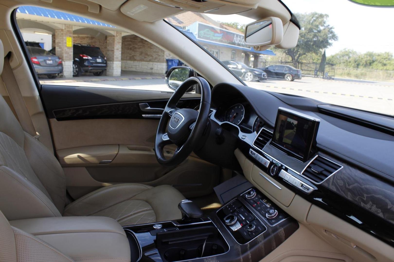 2015 Black Audi A8 L 4.0T quattro (WAU32AFD6FN) with an 4.0L V8 DOHC 32V engine, 8-Speed Automatic transmission, located at 2401 E Main St., Grand Prairie, TX, 75050, (972) 262-4440, 32.748981, -96.969643 - Photo#13