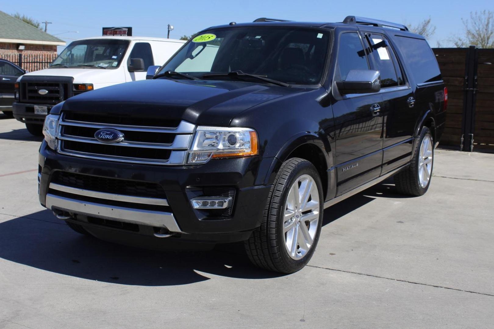 2015 Black Ford Expedition EL Platinum 4WD (1FMJK1MT7FE) with an 3.5L V6 DOHC 24V FFV engine, 6-Speed Automatic transmission, located at 2401 E Main St., Grand Prairie, TX, 75050, (972) 262-4440, 32.748981, -96.969643 - Photo#1