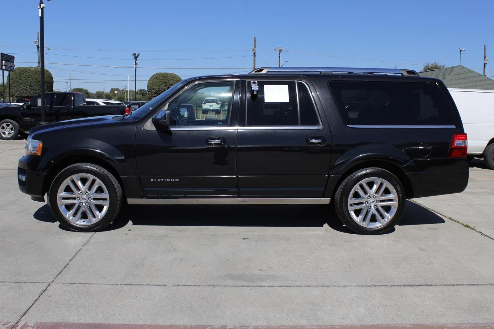 2015 Black Ford Expedition EL Platinum 4WD (1FMJK1MT7FE) with an 3.5L V6 DOHC 24V FFV engine, 6-Speed Automatic transmission, located at 2401 E Main St., Grand Prairie, TX, 75050, (972) 262-4440, 32.748981, -96.969643 - Photo#2