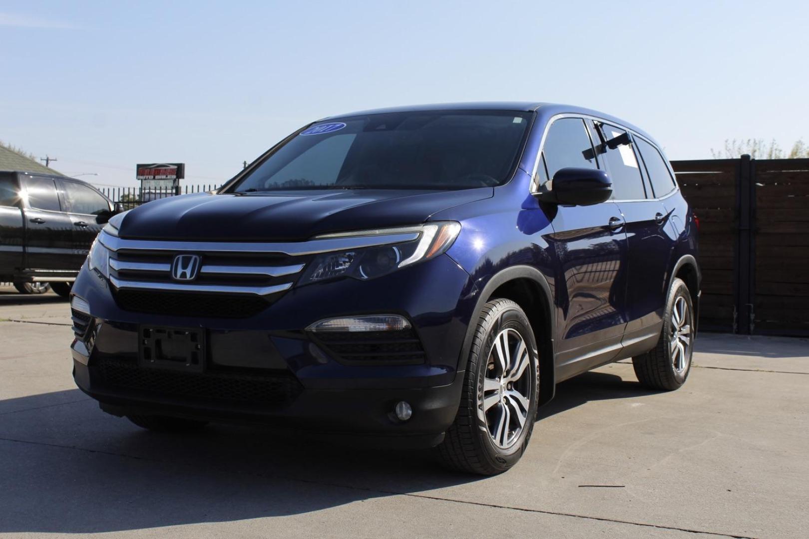 2017 Blue Honda Pilot EX w/Honda Sensing (5FNYF5H4XHB) with an 3.5L V6 SOHC 24V engine, 6-Speed Automatic transmission, located at 2401 E Main St., Grand Prairie, TX, 75050, (972) 262-4440, 32.748981, -96.969643 - Photo#1