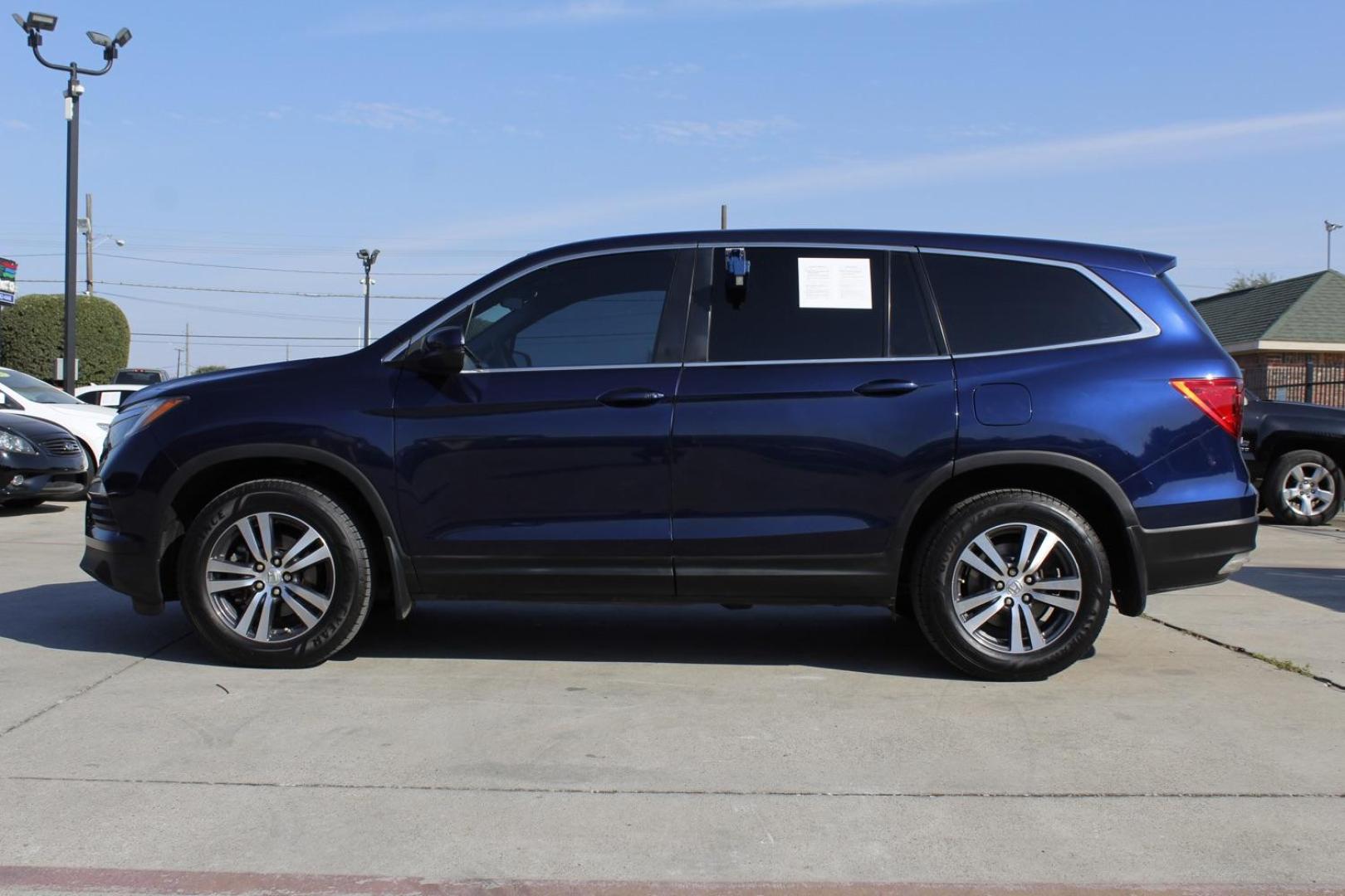 2017 Blue Honda Pilot EX w/Honda Sensing (5FNYF5H4XHB) with an 3.5L V6 SOHC 24V engine, 6-Speed Automatic transmission, located at 2401 E Main St., Grand Prairie, TX, 75050, (972) 262-4440, 32.748981, -96.969643 - Photo#2