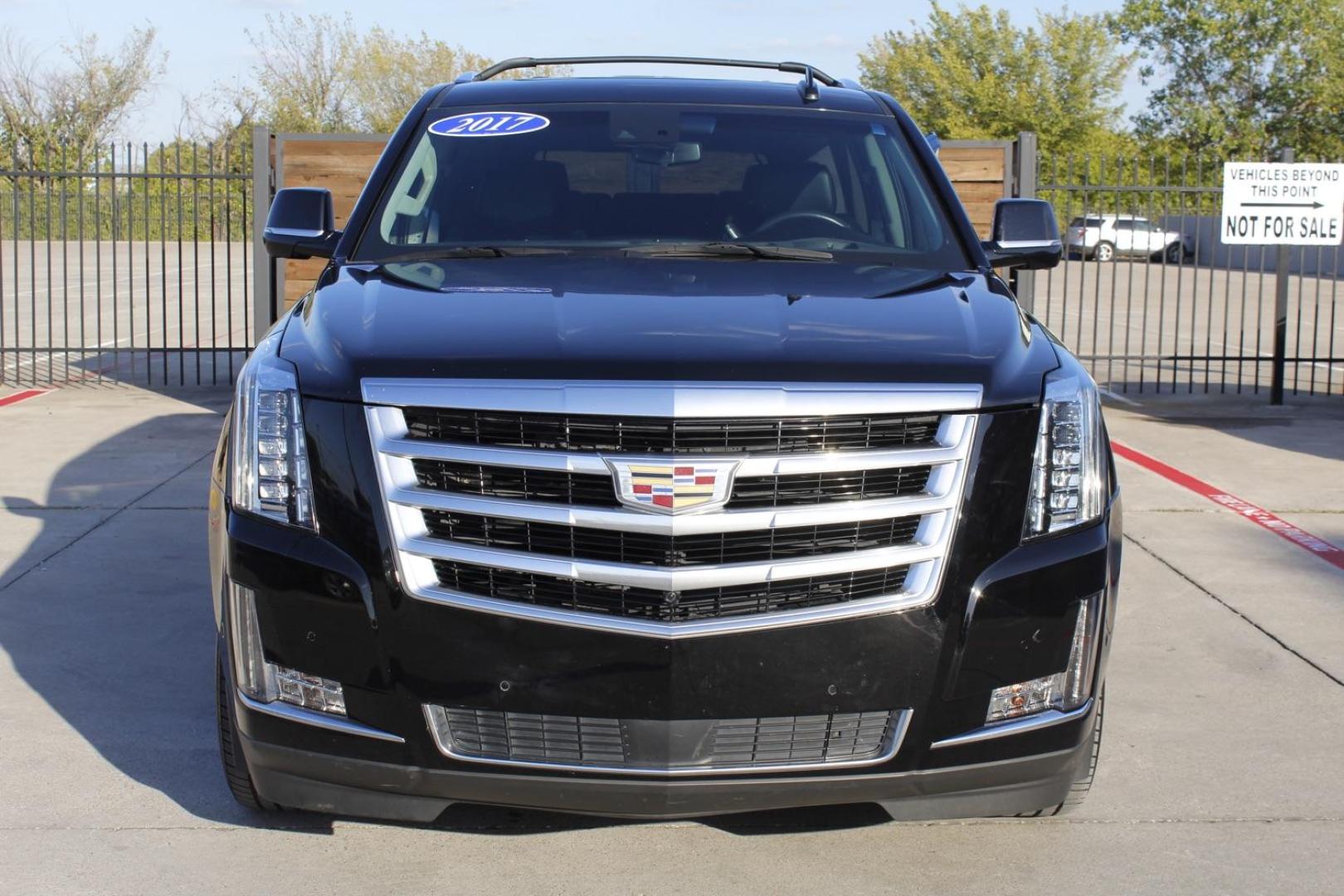 2017 BLACK Cadillac Escalade Premium 4WD (1GYS4CKJ9HR) with an 6.2L V8 OHV 16V FFV engine, 8-Speed Automatic transmission, located at 2401 E Main St., Grand Prairie, TX, 75050, (972) 262-4440, 32.748981, -96.969643 - Photo#0