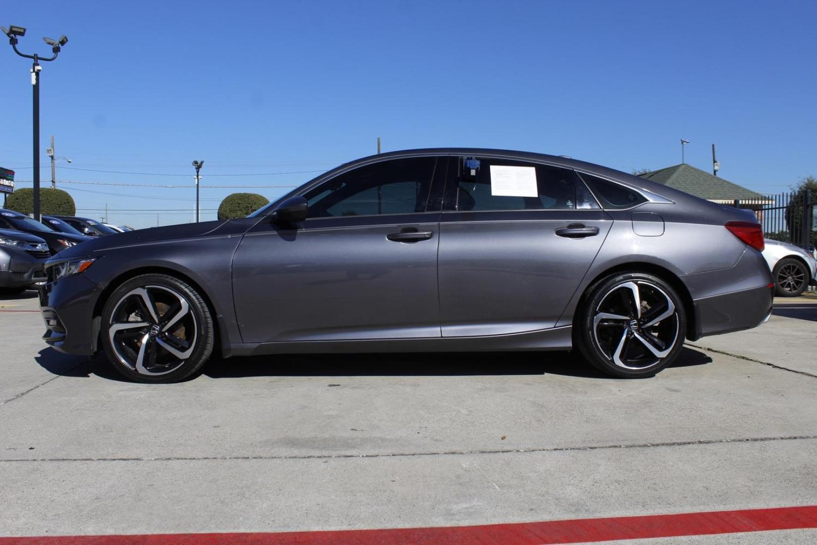 2019 GRAY Honda Accord Sport CVT (1HGCV1F37KA) with an 1.5L L4 DOHC 16V TURBO engine, Continuously Variable Transmission transmission, located at 2401 E Main St., Grand Prairie, TX, 75050, (972) 262-4440, 32.748981, -96.969643 - Photo#2