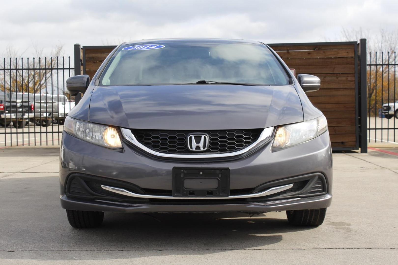 2014 GRAY Honda Civic EX Sedan CVT (19XFB2F87EE) with an 1.8L L4 SOHC 16V engine, Continuously Variable Transmission transmission, located at 2401 E Main St., Grand Prairie, TX, 75050, (972) 262-4440, 32.748981, -96.969643 - Photo#0