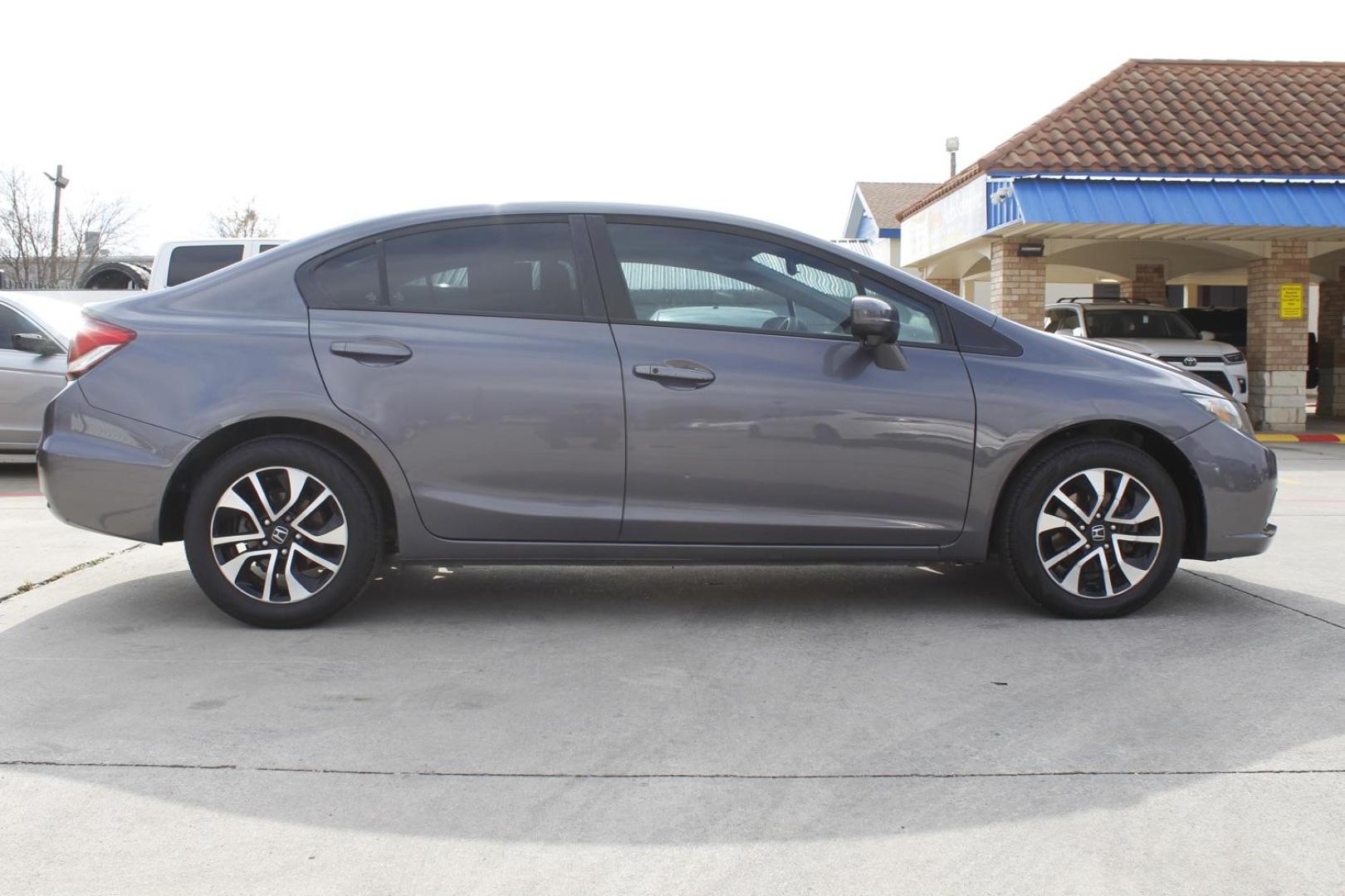 2014 GRAY Honda Civic EX Sedan CVT (19XFB2F87EE) with an 1.8L L4 SOHC 16V engine, Continuously Variable Transmission transmission, located at 2401 E Main St., Grand Prairie, TX, 75050, (972) 262-4440, 32.748981, -96.969643 - Photo#7