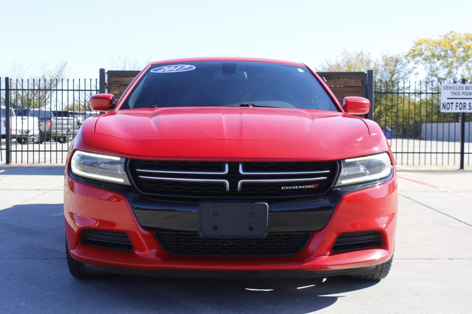 2017 red Dodge Charger SE (2C3CDXBG8HH) with an 3.6L V6 DOHC 24V engine, 8-Speed Automatic transmission, located at 2401 E Main St., Grand Prairie, TX, 75050, (972) 262-4440, 32.748981, -96.969643 - Photo#0