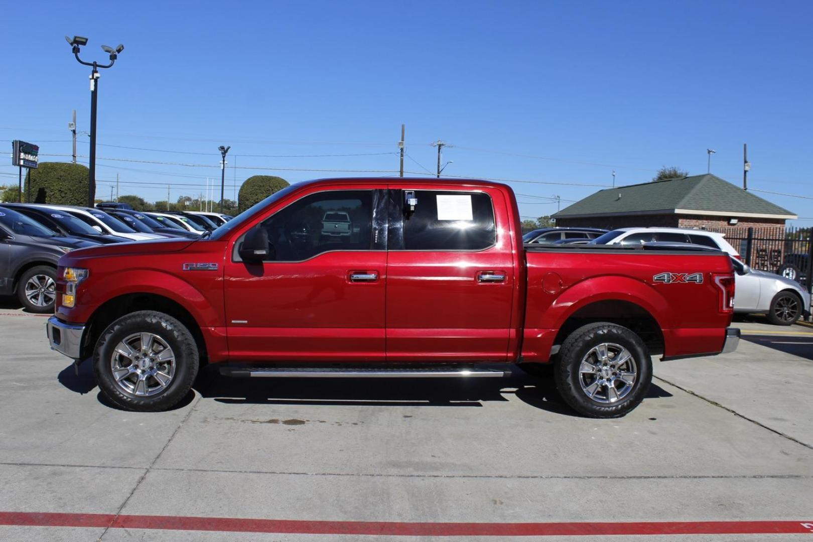 2015 red Ford F-150 XLT SuperCrew 6.5-ft. Bed 4WD (1FTEW1EP5FK) with an 2.7L V6 DOHC 24V engine, 6-Speed Automatic transmission, located at 2401 E Main St., Grand Prairie, TX, 75050, (972) 262-4440, 32.748981, -96.969643 - Photo#2