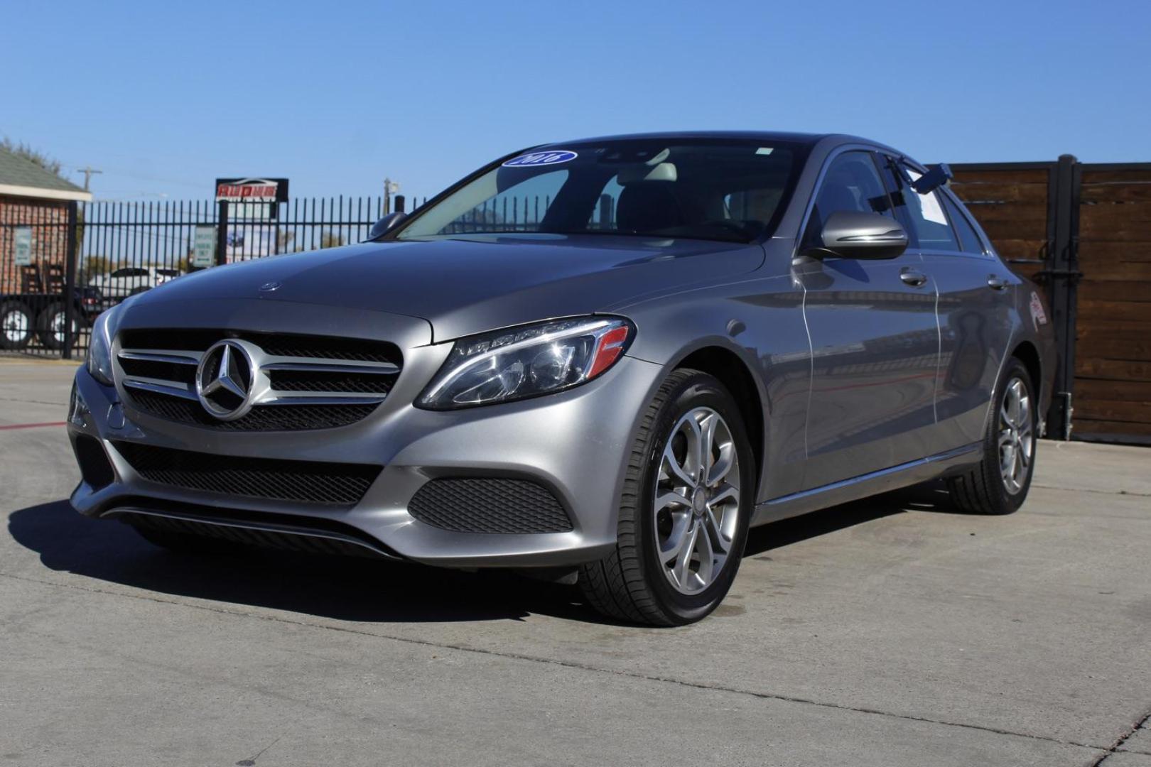 2016 Silver Mercedes-Benz C-Class C300 4MATIC Sedan (55SWF4KB9GU) with an 2.0L L4 DOHC 16V engine, 7-Speed Automatic transmission, located at 2401 E Main St., Grand Prairie, TX, 75050, (972) 262-4440, 32.748981, -96.969643 - Photo#1