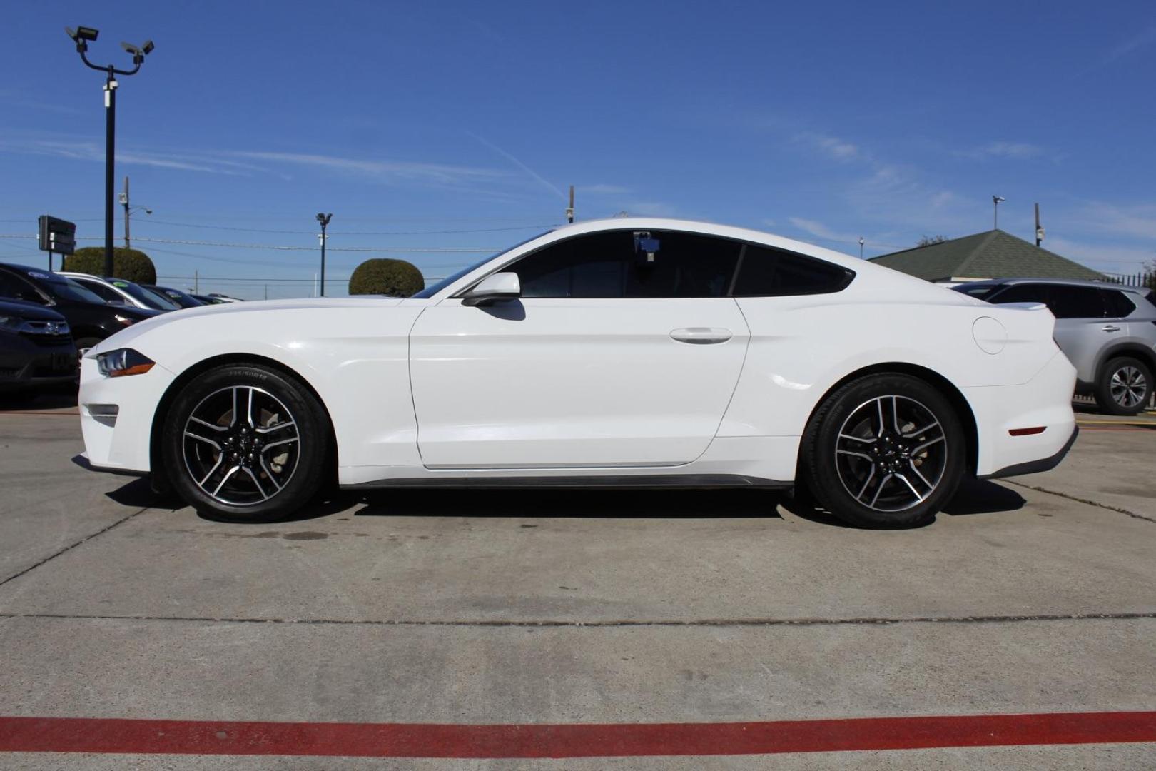 2018 WHITE Ford Mustang EcoBoost Coupe (1FA6P8TH1J5) with an 2.3L L4 DOHC 16V engine, located at 2401 E Main St., Grand Prairie, TX, 75050, (972) 262-4440, 32.748981, -96.969643 - Photo#2